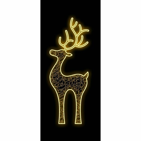 Queens Of Christmas 4.5 ft. Deer Neon Flex Ground Mount, Warm White WL-MTNF-DEERF-04-WW